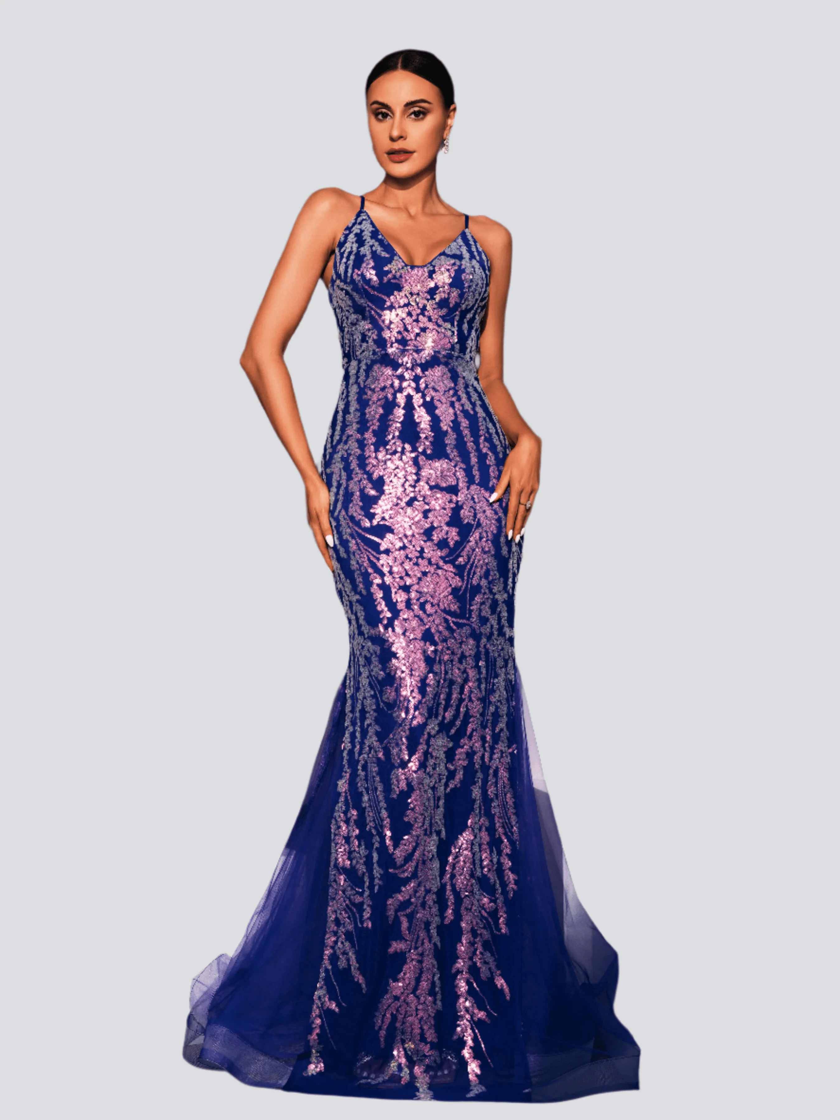 Spaghetti Straps Lace Up Sequin Dress RJ11833