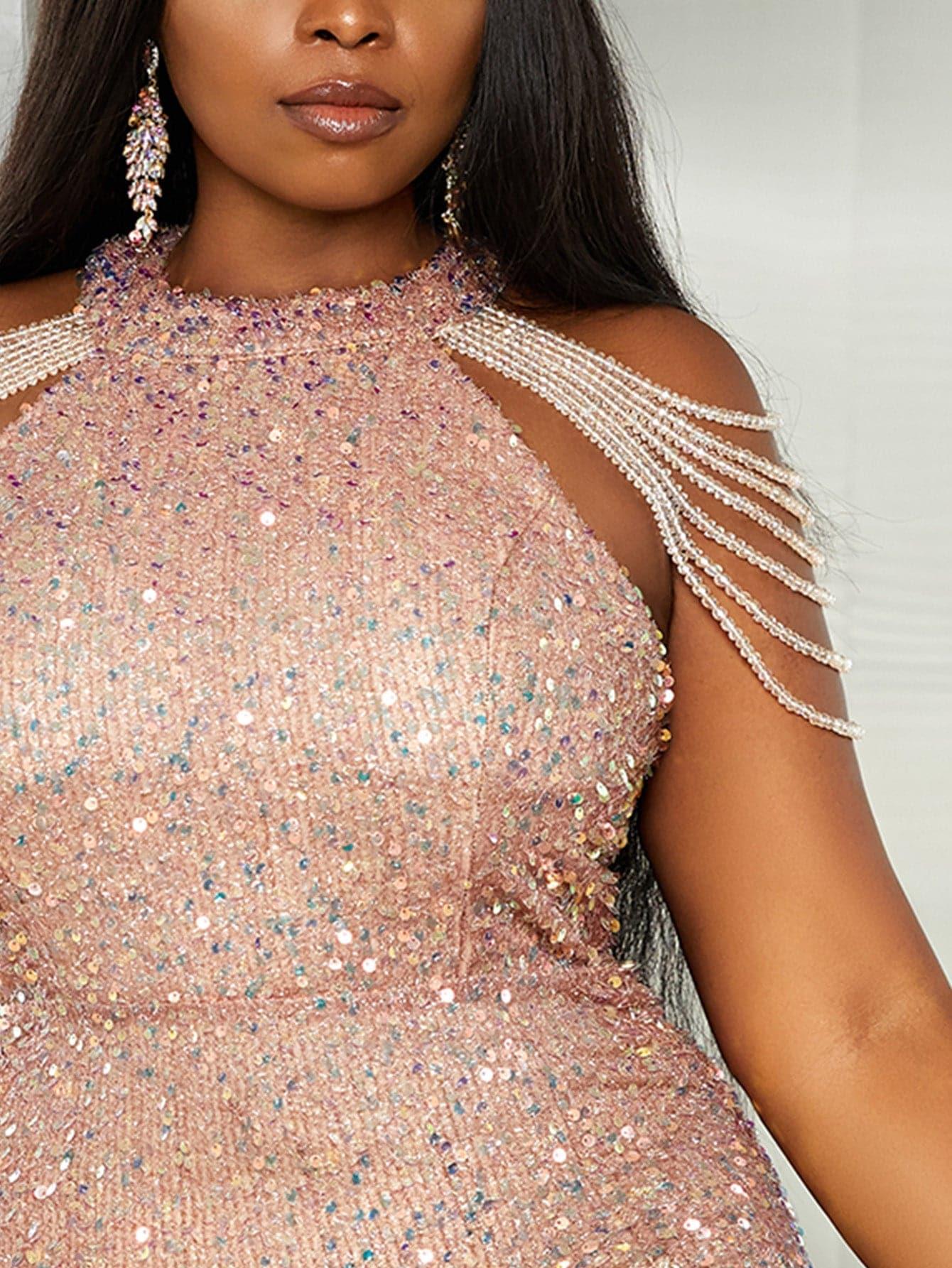 Missord Plus Sequins Bodycon Dress P0150