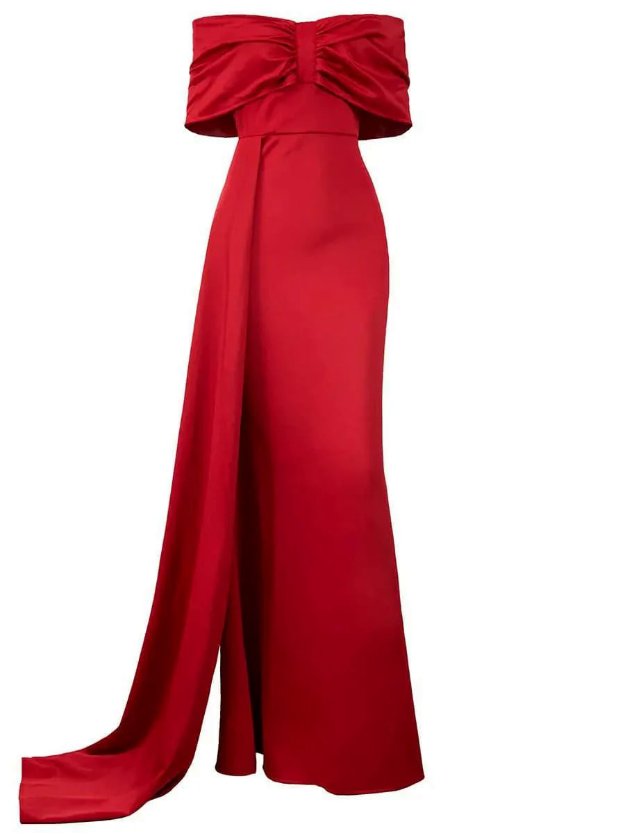 Strapless Backless Red Mermaid Dress XJ1286