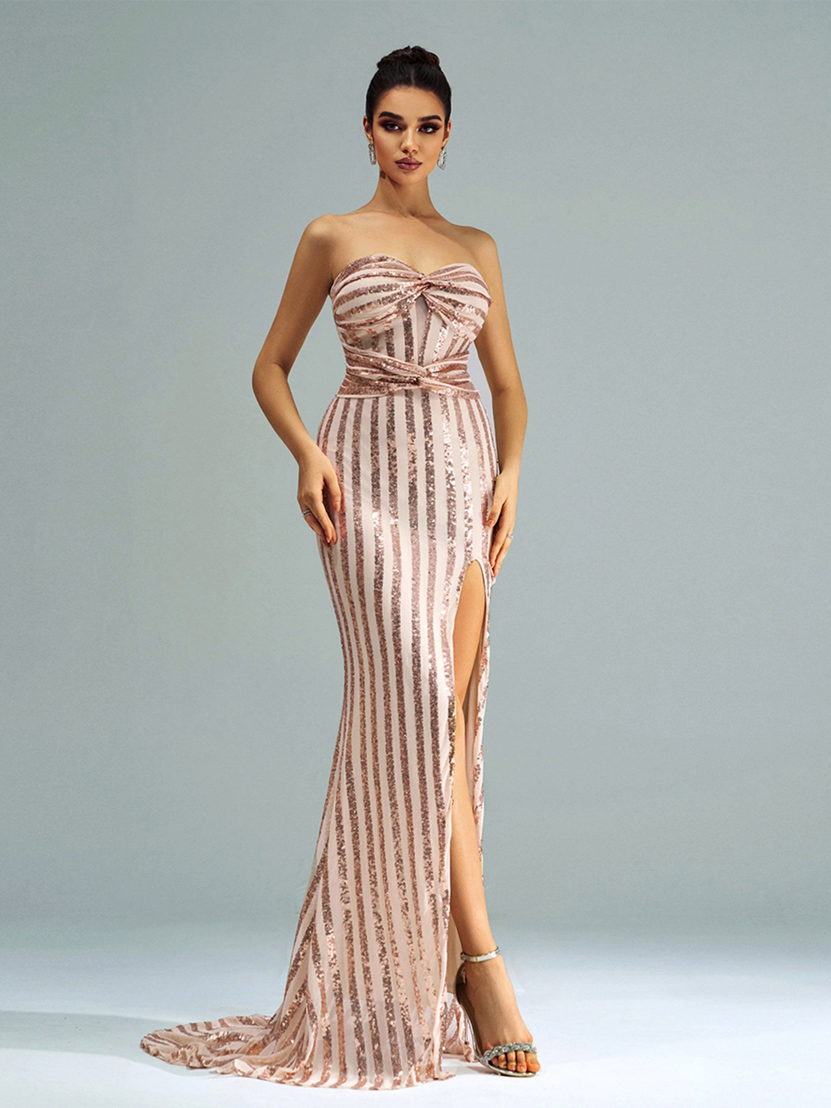 Strapless Sequin Mermaid Evening Dress GM00630