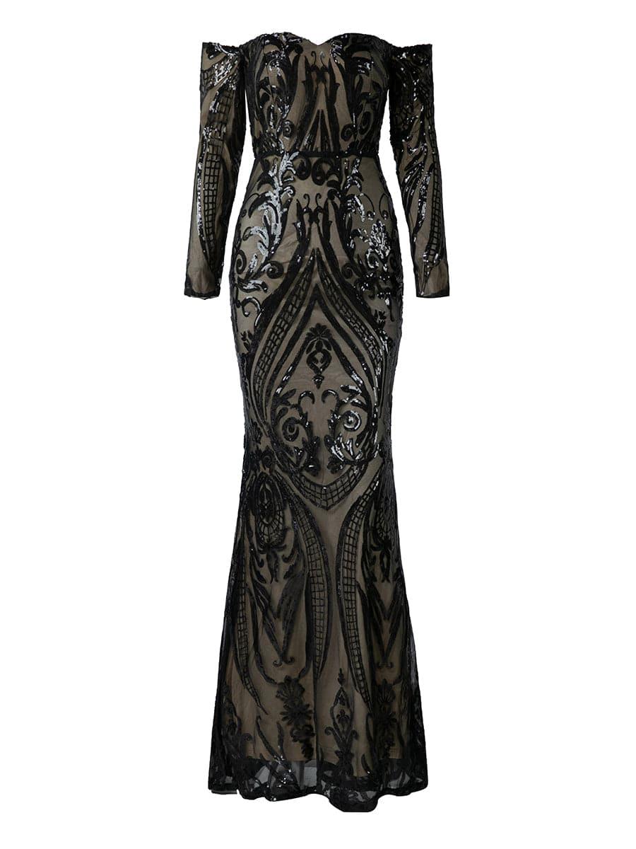 Off Shoulder Sequin Prom Dress FT18392