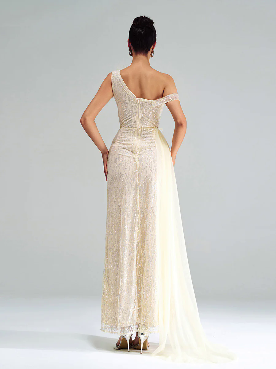 Spaghetti Strap Appliqued Floral Split Dress GM00215