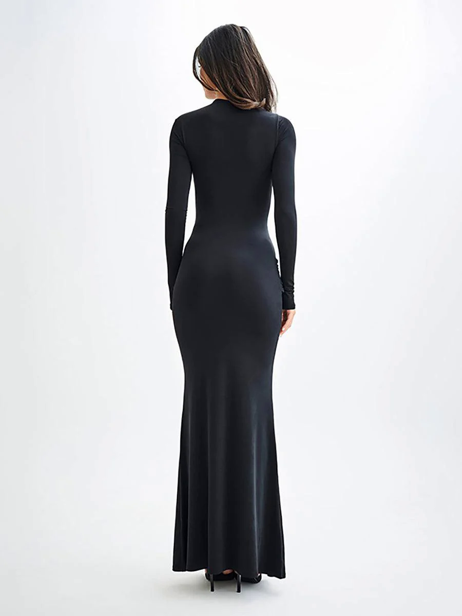 Crew Neck Solid Long Sleeve Corss Prom Dress MYC2018
