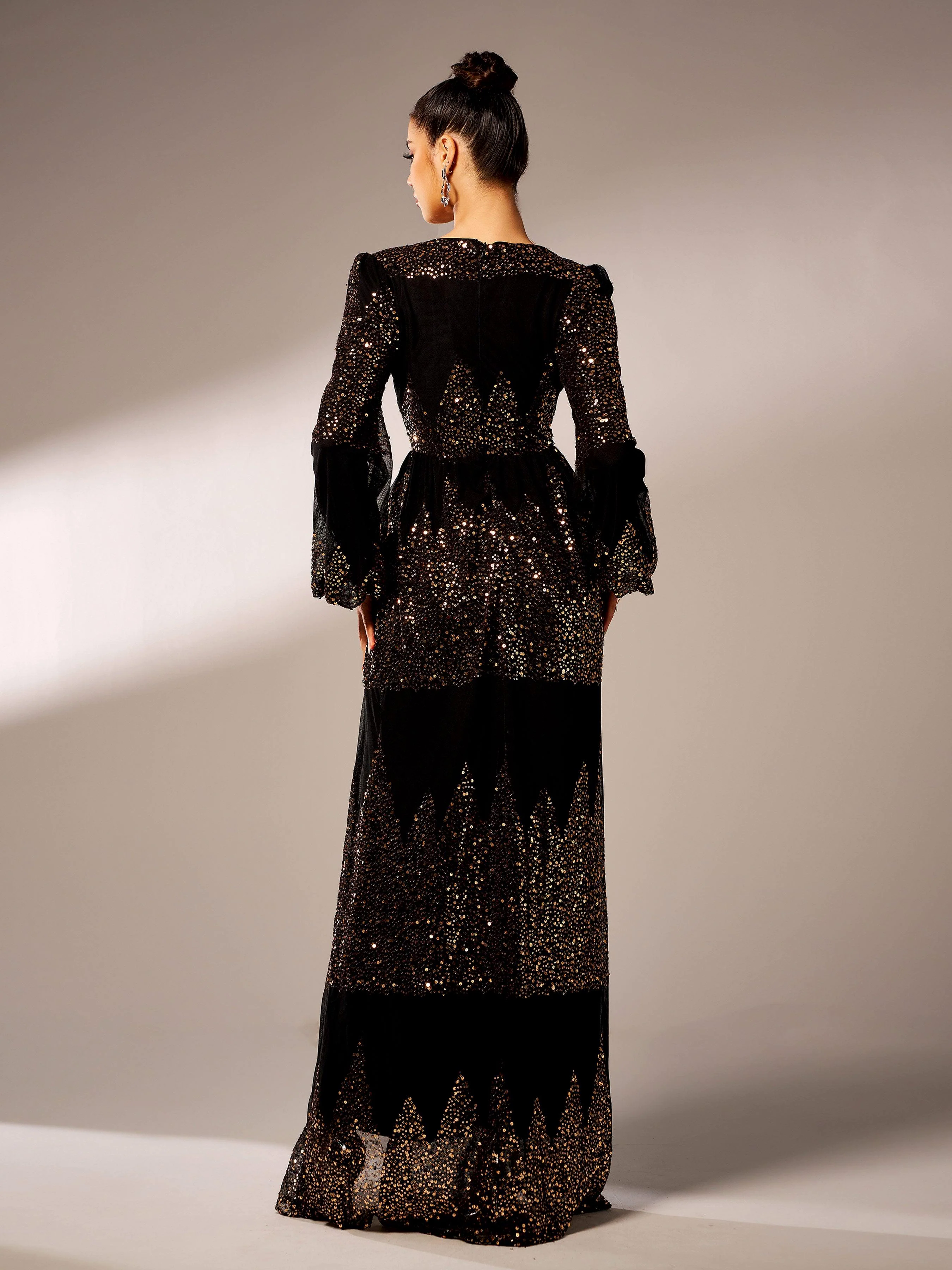 Sexy V-neck Slit Sequin Prom Dress GM00627