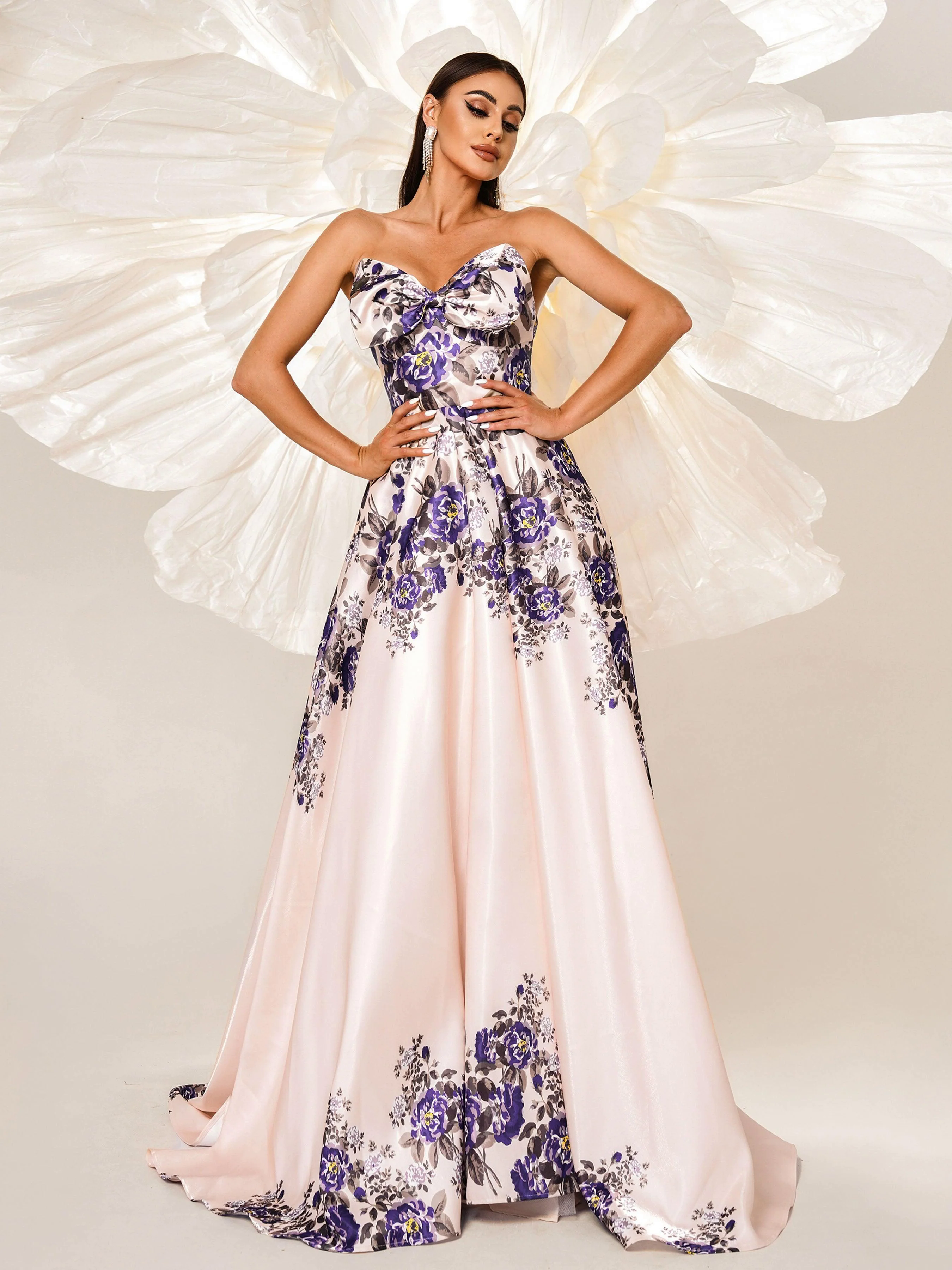 A-line Floral Sweetheart Neck Prom Dress RJ11910