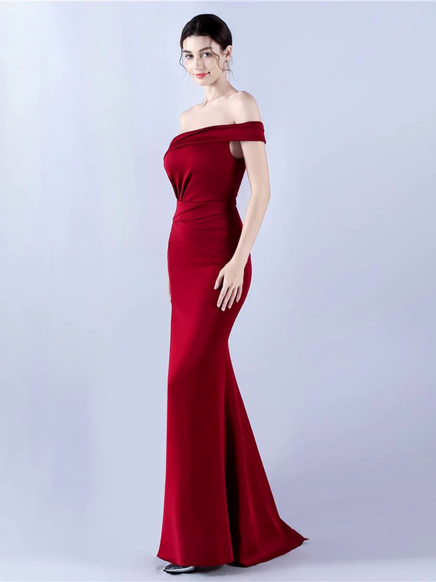 Off Shoulder Split Thigh Prom Dress MYN1007